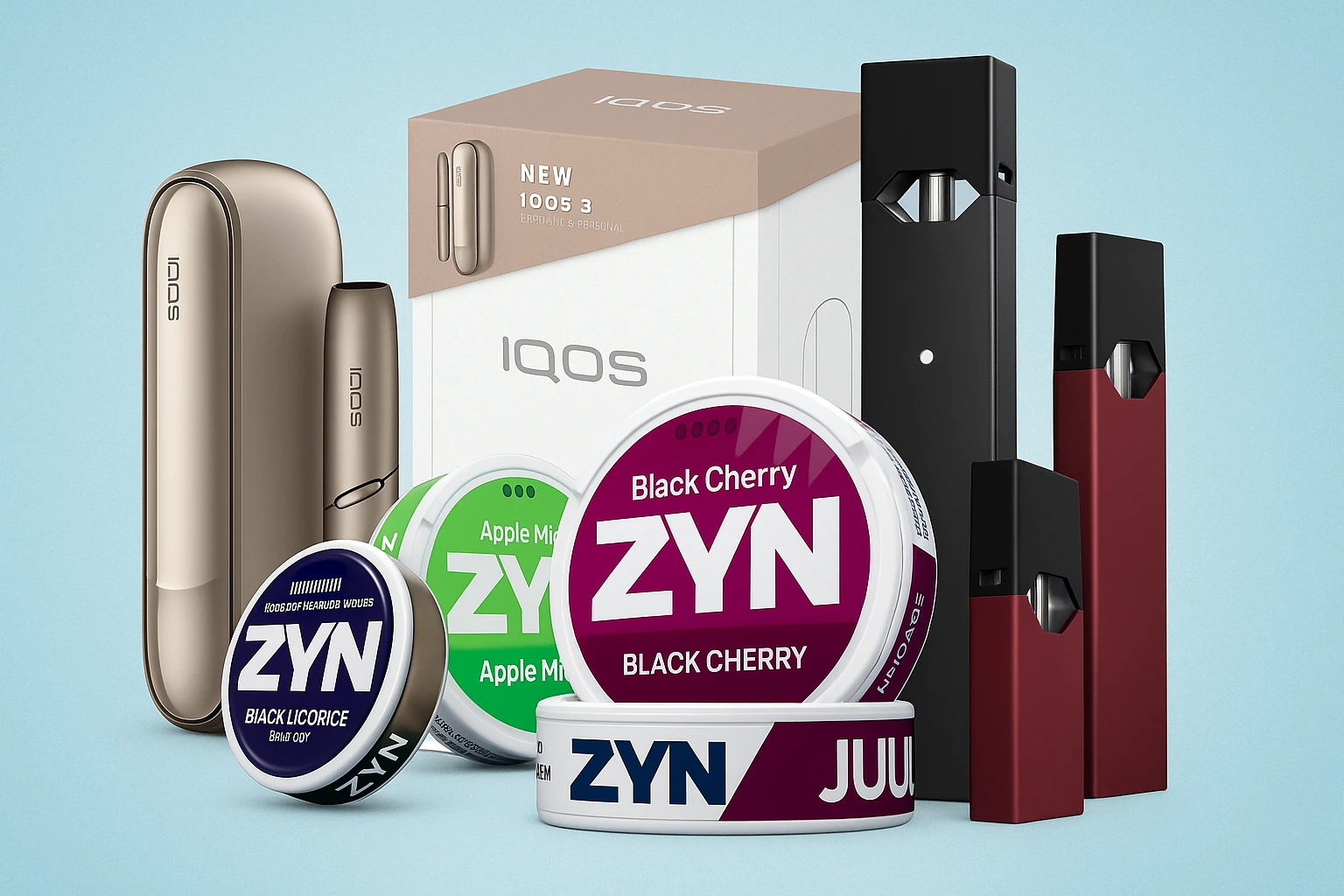 HEETS, IQOS, JUUL & Nicotine Pouches